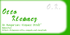 otto klepacz business card